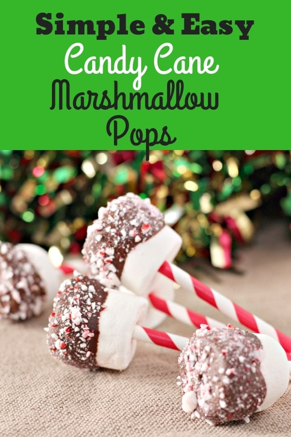 These candy cane marshmallow pops are perfect for the holiday time! Simple holiday dessert idea that everyone will love! #candycane #marshmallow #holidaydessert