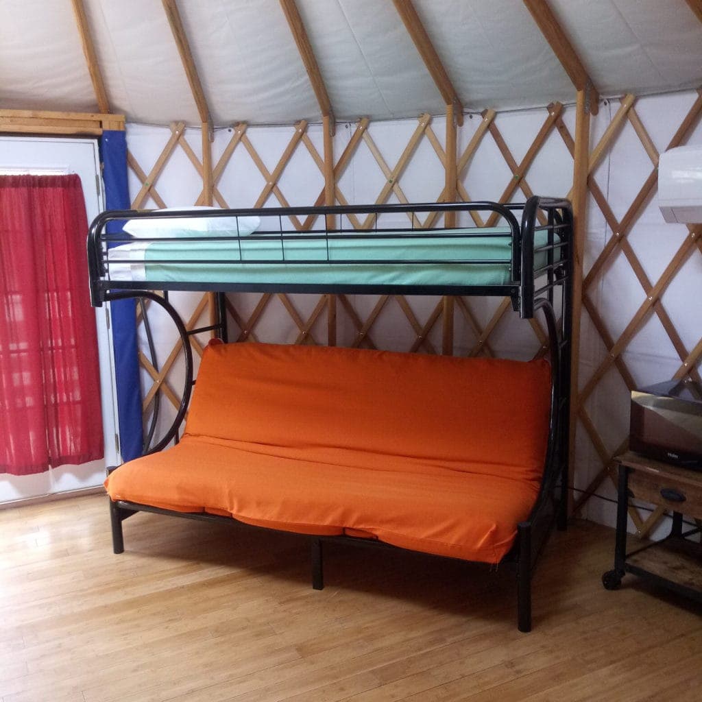 sleeping arrangements in the yurt