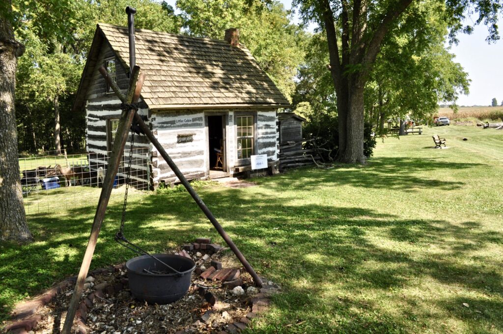 old cabin at nelson farm in iowa