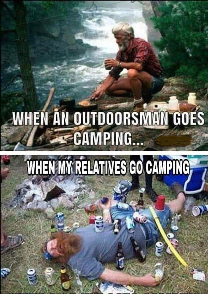 camping reality meme
