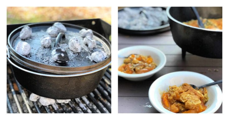 Image for Delicious Boy Scouts Dutch Oven Peach Cobbler Recipe