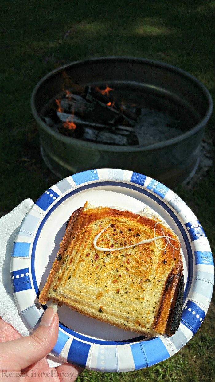 Image for Garlic Grilled Cheese Pie Iron Recipe