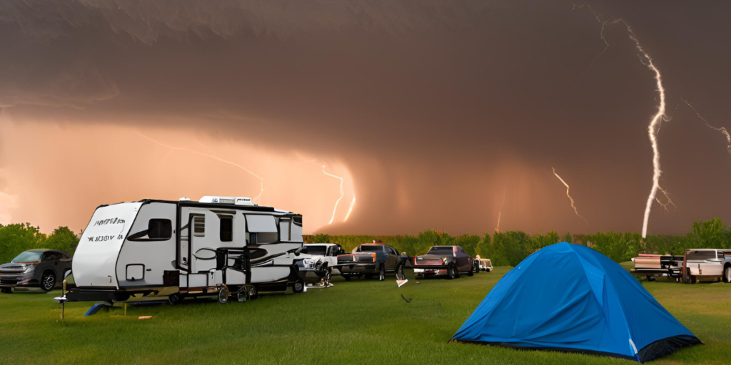 camper and a tornado